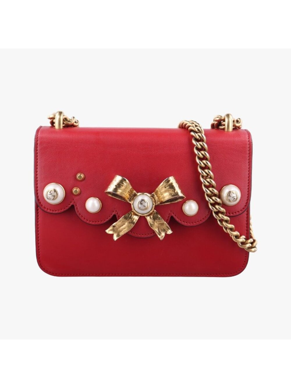 Gucci Peony Red Leather